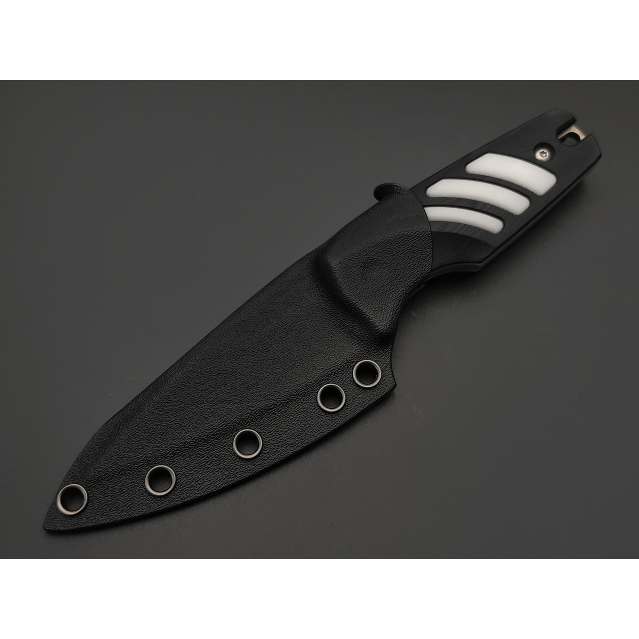 Knife Tech нож Скин-Ду сталь K340 satin, рукоять G10 black & white, kydex black