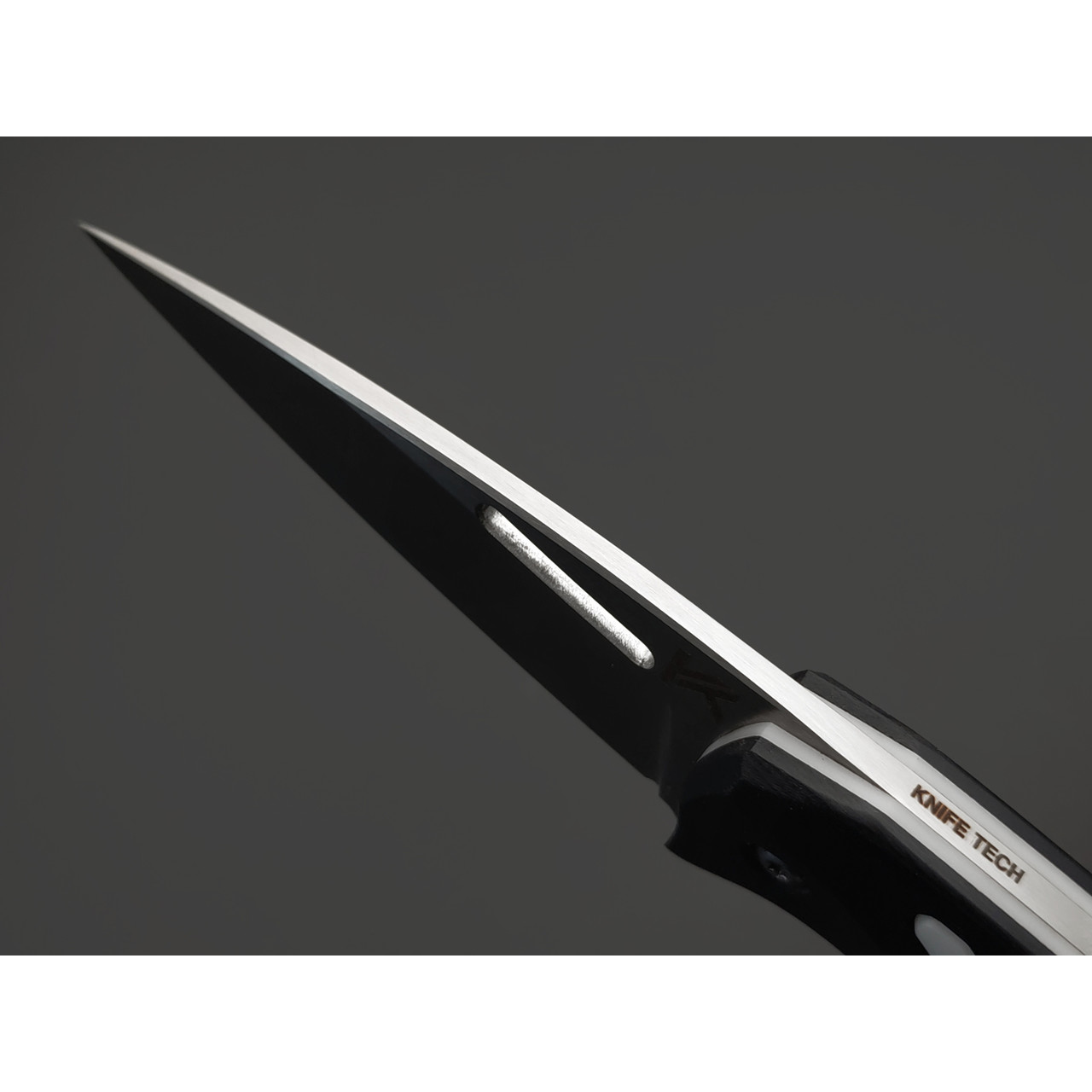 Knife Tech нож Скин-Ду сталь K340 satin, рукоять G10 black & white, kydex black
