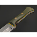 7 ножей Кукри НожиMAN сталь 65Г травление, рукоять G10 olive & yellow, латунь