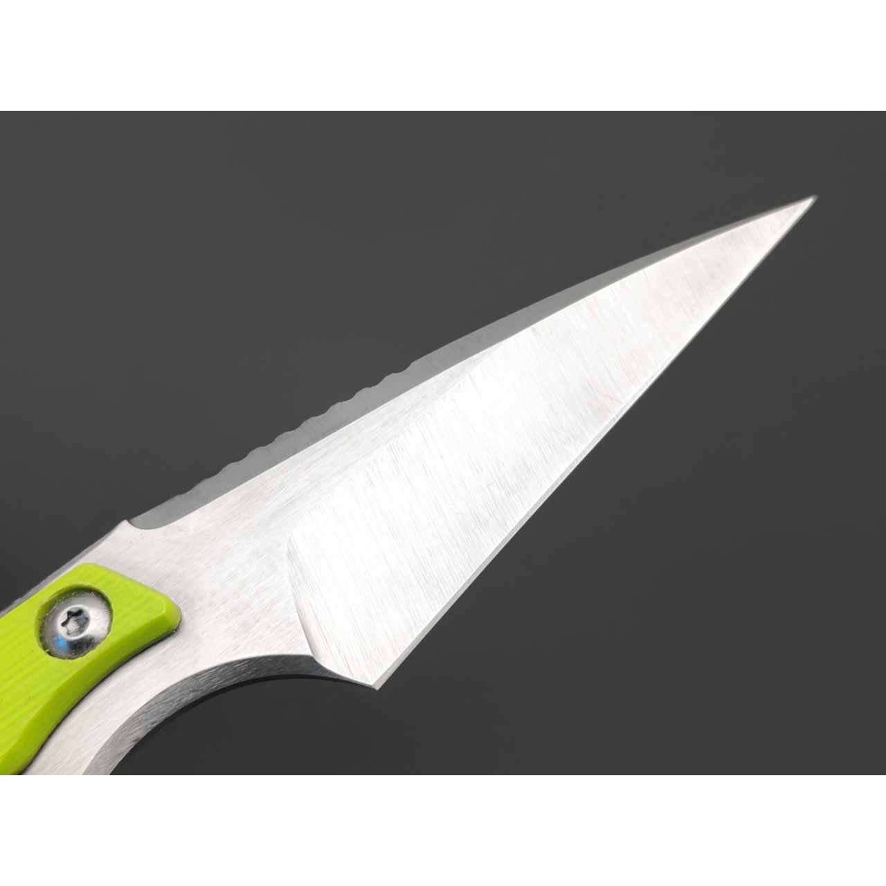 Knife Tech нож Гелион сталь K340 satin, рукоять сталь, G10 neon yellow, kydex neon yellow