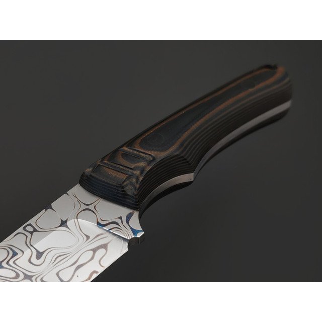 Pocket Wolf нож Кело сталь N690 гравировка, рукоять G10 black & brown