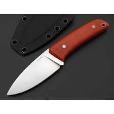 Кметь нож КМ-078 Муха сталь M390 bead blast, рукоять Micarta jute red