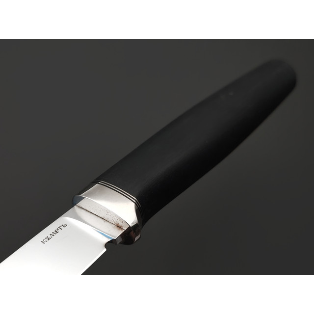 Кметь нож КМ-099 сталь Elmax bead blast, рукоять Micarta black, мельхиор