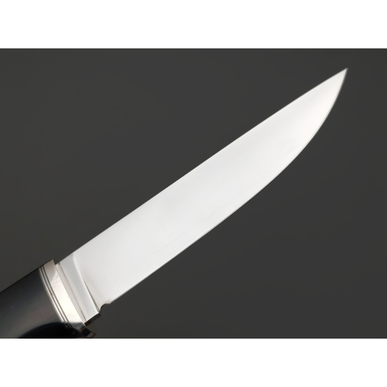 Кметь нож КМ-094 сталь Lomax PM bead blast, рукоять G10 black, мельхиор