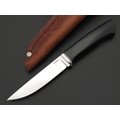Кметь нож КМ-094 сталь Lomax PM bead blast, рукоять G10 black, мельхиор