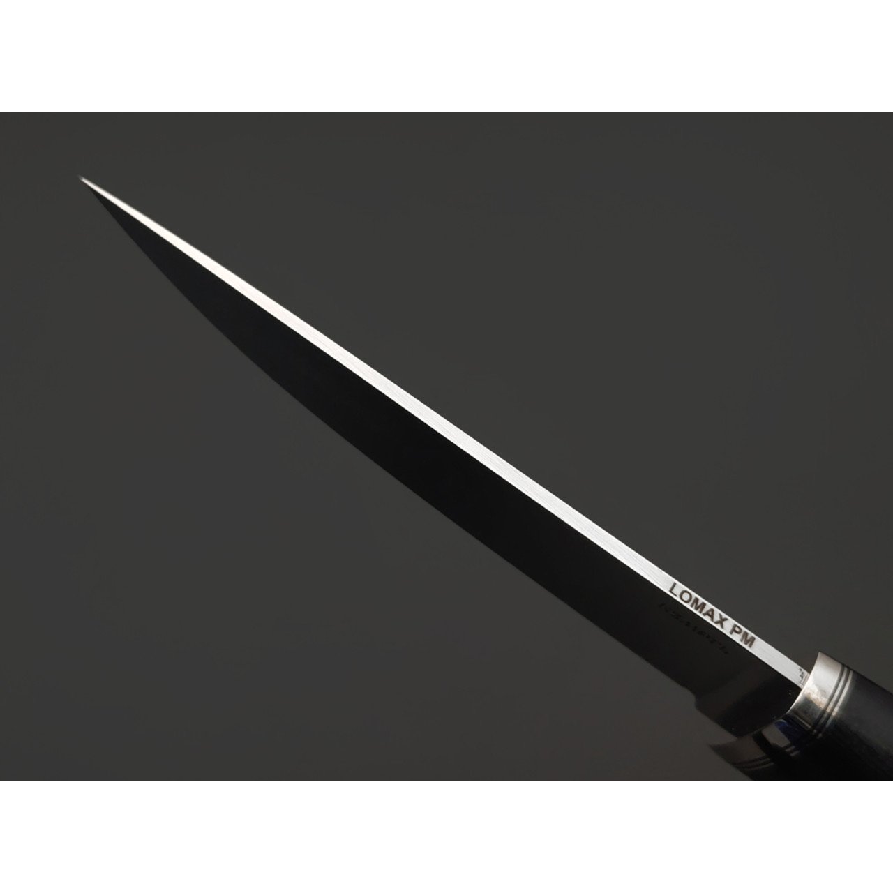 Кметь нож КМ-094 сталь Lomax PM bead blast, рукоять G10 black, мельхиор