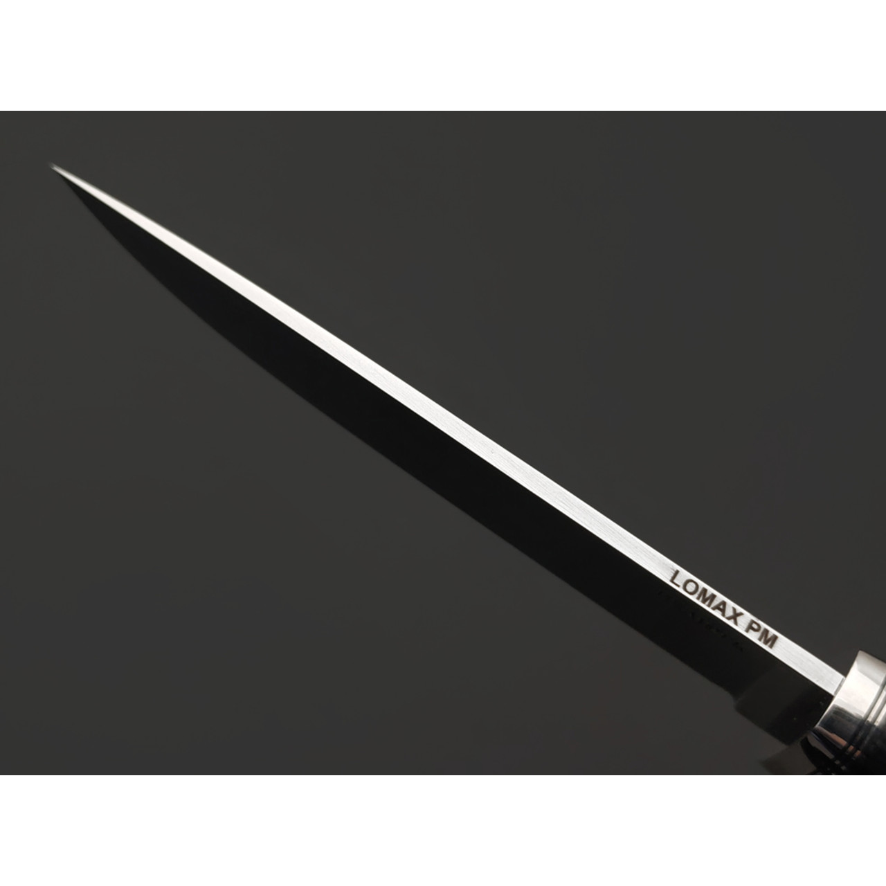 Кметь нож КМ-093 сталь Lomax PM bead blast, рукоять G10 black, мельхиор