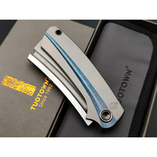 TuoTown & Brutalica складной нож Brazor TBR-TMKB сталь TMAX, рукоять рукоять Titanium grey & blue.