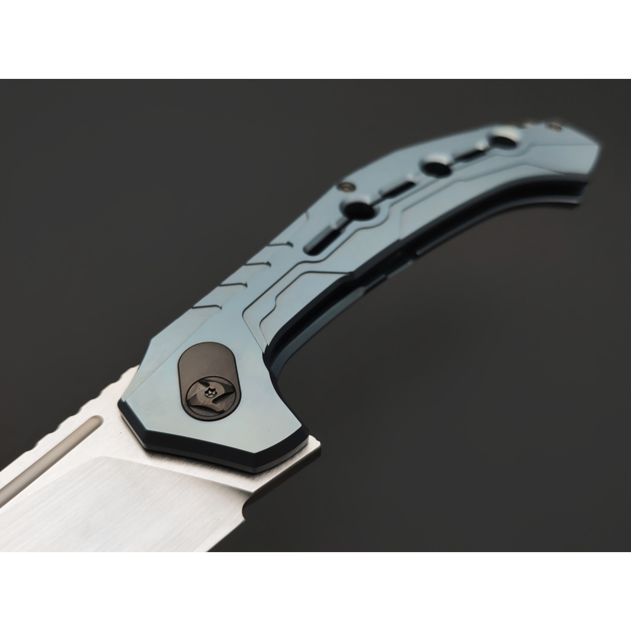 TuoTown & Knife Tech складной нож Technopchak TPK-MBL сталь TMAX satin, рукоять Titanium TC4 blue