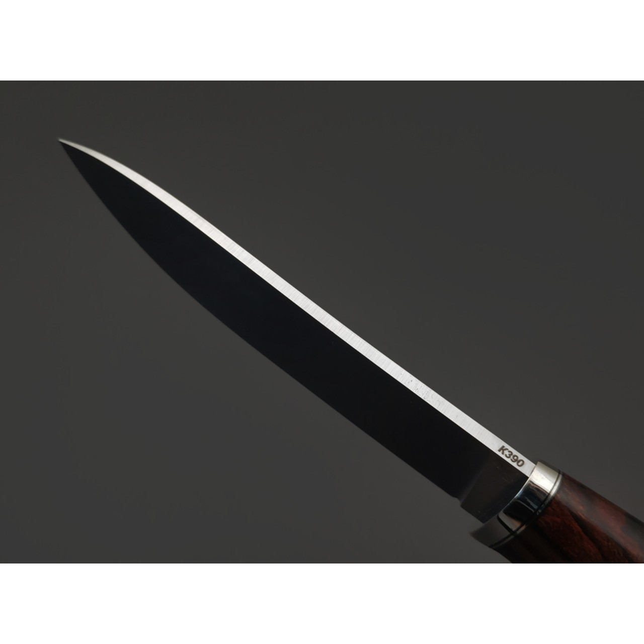 Кузница Ковчег нож Таёжный сталь K390 satin, рукоять Айронвуд, мельхиор, мозаичный пин