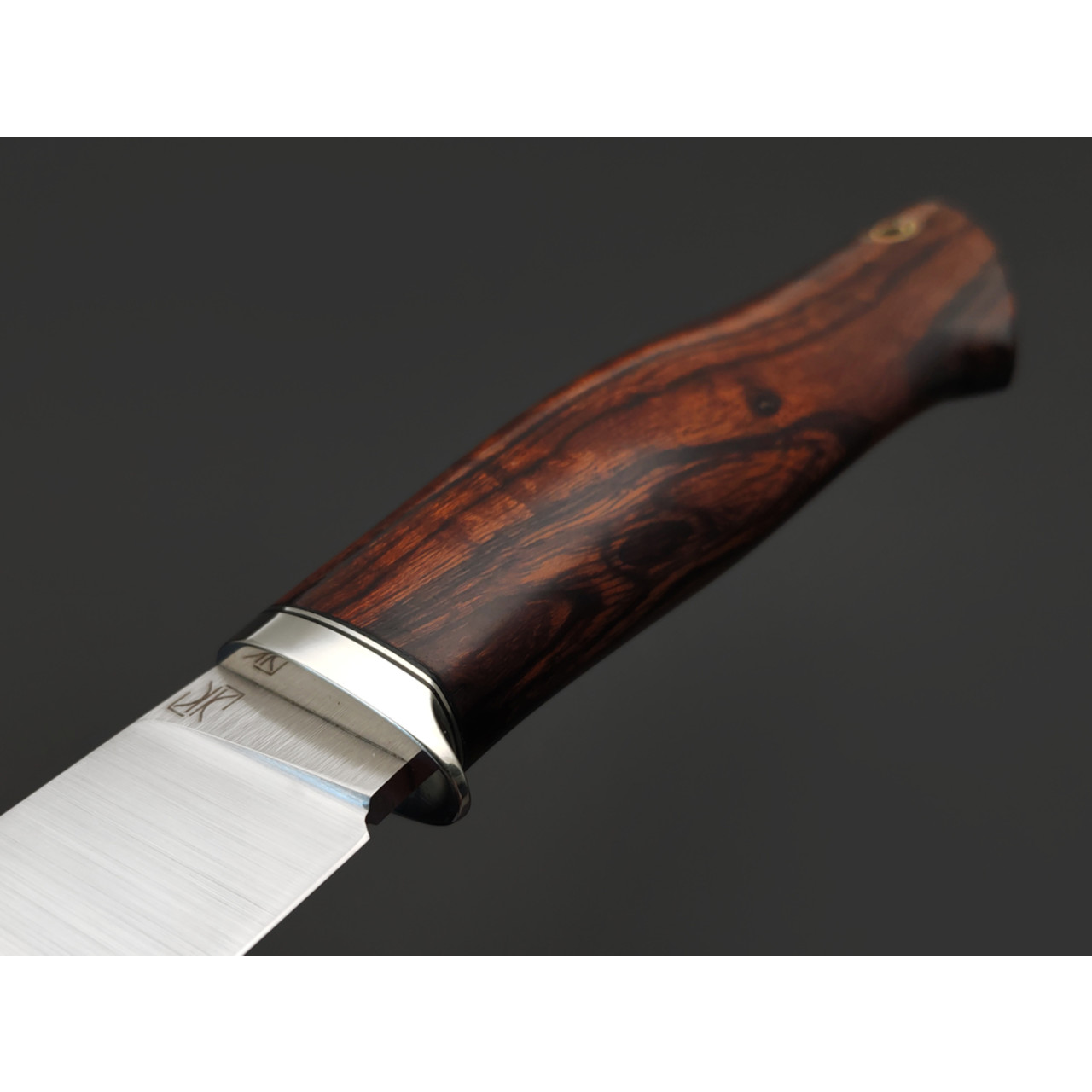 Кузница Ковчег нож Таёжный сталь K390 satin, рукоять Айронвуд, мельхиор, мозаичный пин