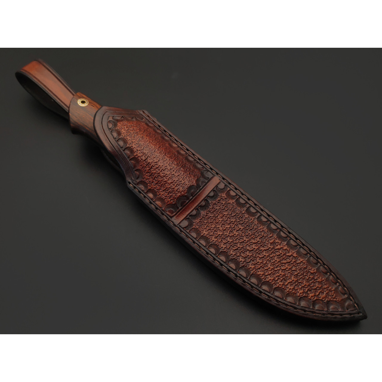 Кузница Ковчег нож Скаут сталь M398 satin, рукоять Айронвуд, стаб. зуб мамонта, мельхиор, мозаичный пин