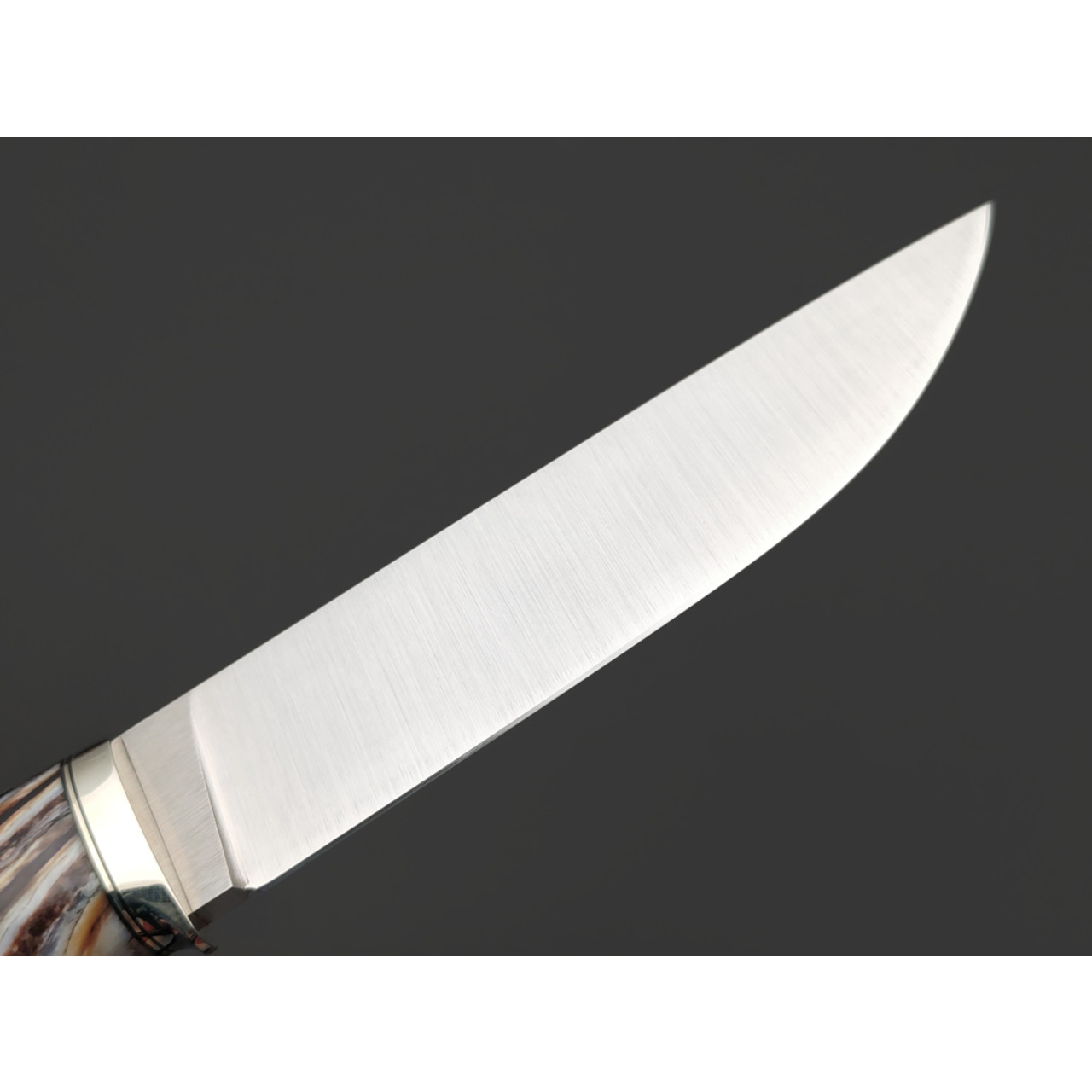 Кузница Ковчег нож Скаут сталь M398 satin, рукоять Айронвуд, стаб. зуб мамонта, мельхиор, мозаичный пин