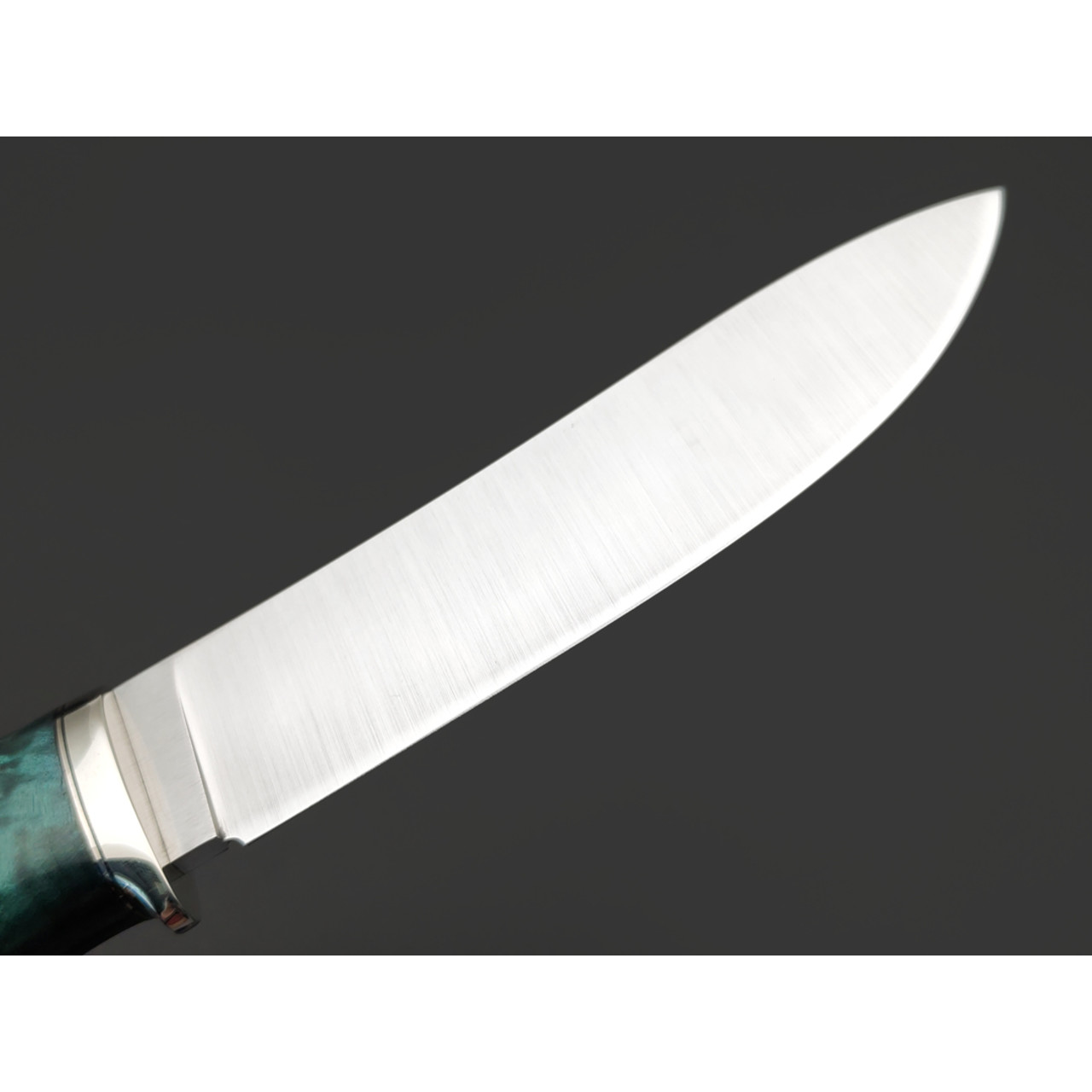 Кузница Ковчег нож Таёжный сталь VG-10 satin, рукоять Чёрный граб, стаб. карельская берёза зелёная, мельхиор
