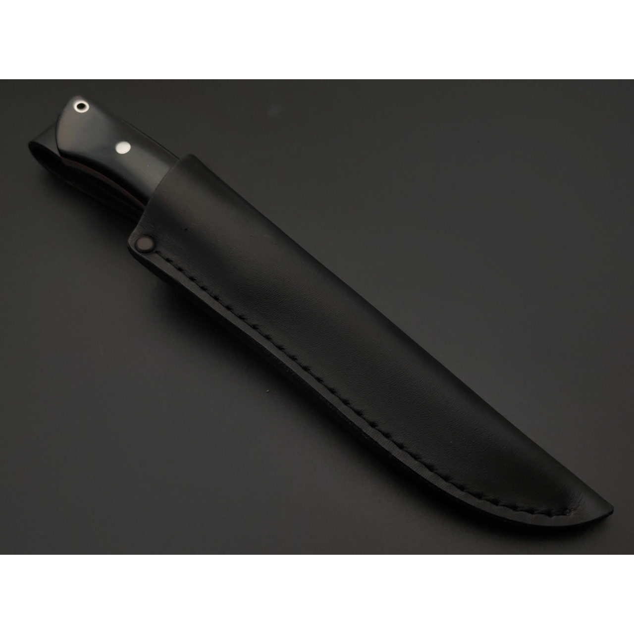 Кузница Ковчег нож Прямой ЦМ сталь D2 полировка, рукоять G10 black & red