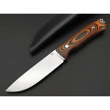 Кузница Ковчег нож Прямой ЦМ сталь D2 полировка, рукоять G10 black & orange