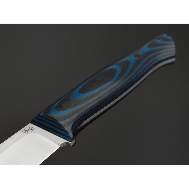Кузница Ковчег нож Прямой ЦМ сталь Elmax satin, рукоять Micarta black & blue