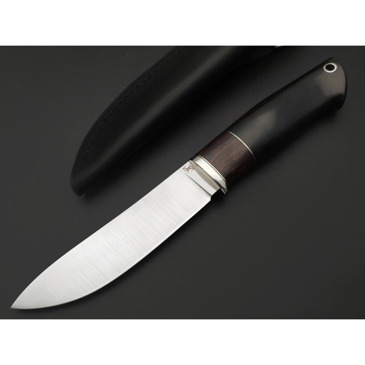 Кузница Ковчег нож Таёжный сталь VG-10 satin, рукоять Чёрный граб, айронвуд, мельхиор