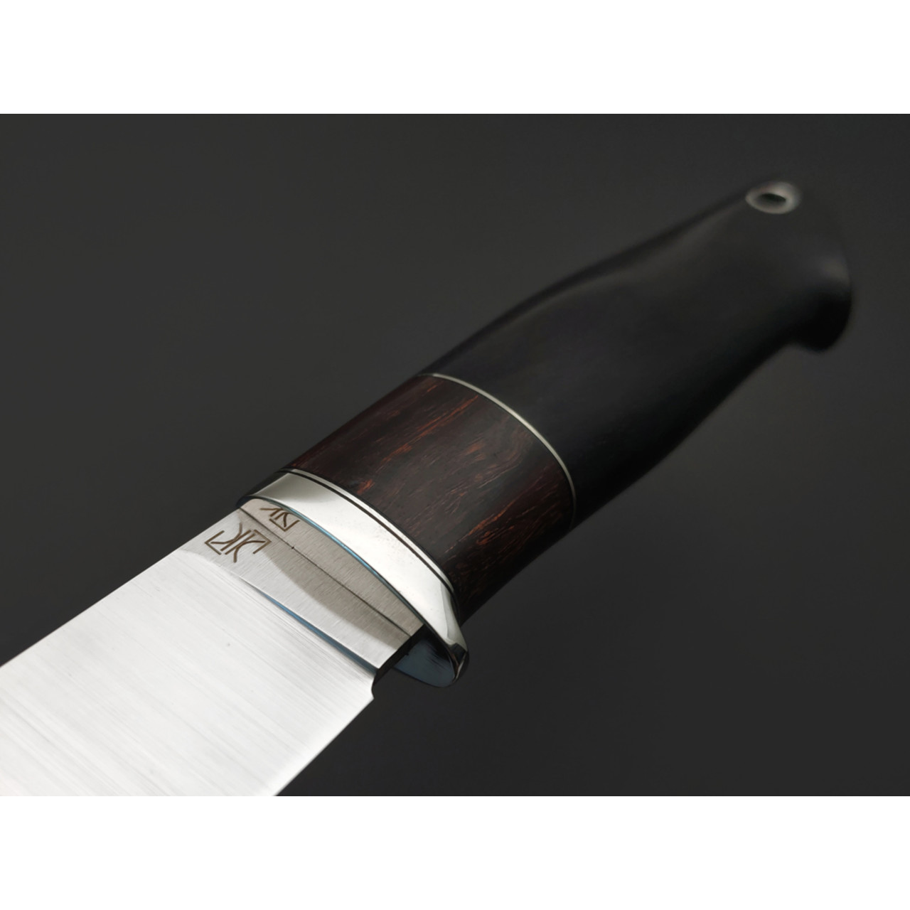 Кузница Ковчег нож Таёжный сталь VG-10 satin, рукоять Чёрный граб, айронвуд, мельхиор