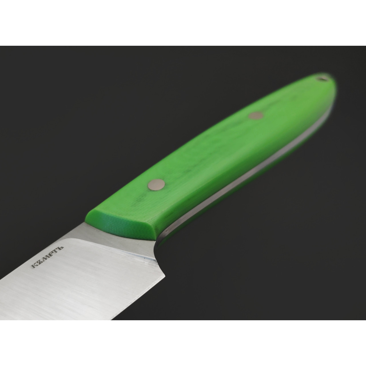Кметь нож кухонный универсальный КМ-0112 сталь X50CrMoV15 satin, рукоять G10 green