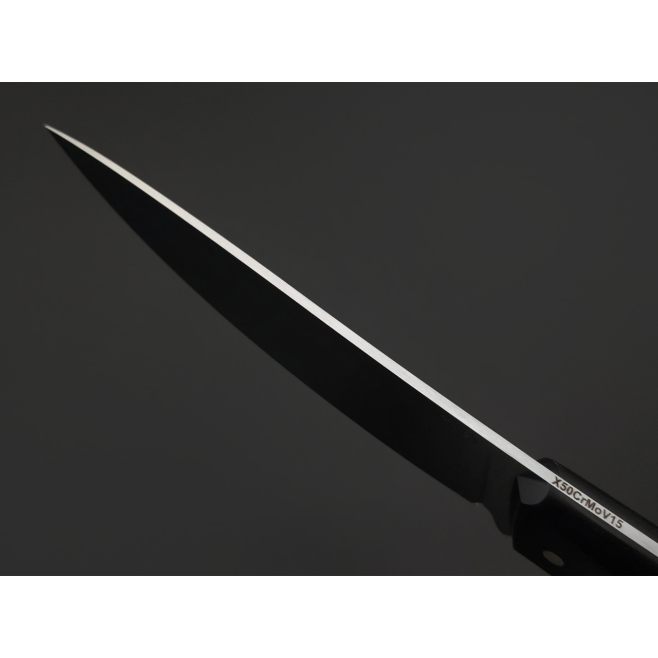 Кметь нож кухонный КМ-0114 сталь X50CrMoV15 satin, рукоять G10 black