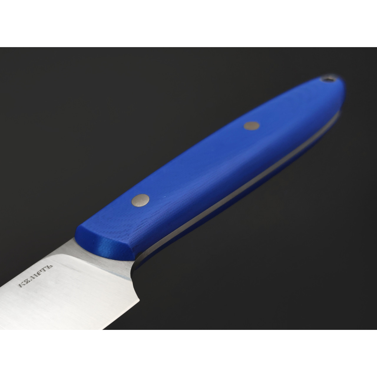 Кметь нож кухонный универсальный КМ-0110 сталь Elmax satin, рукоять G10 blue