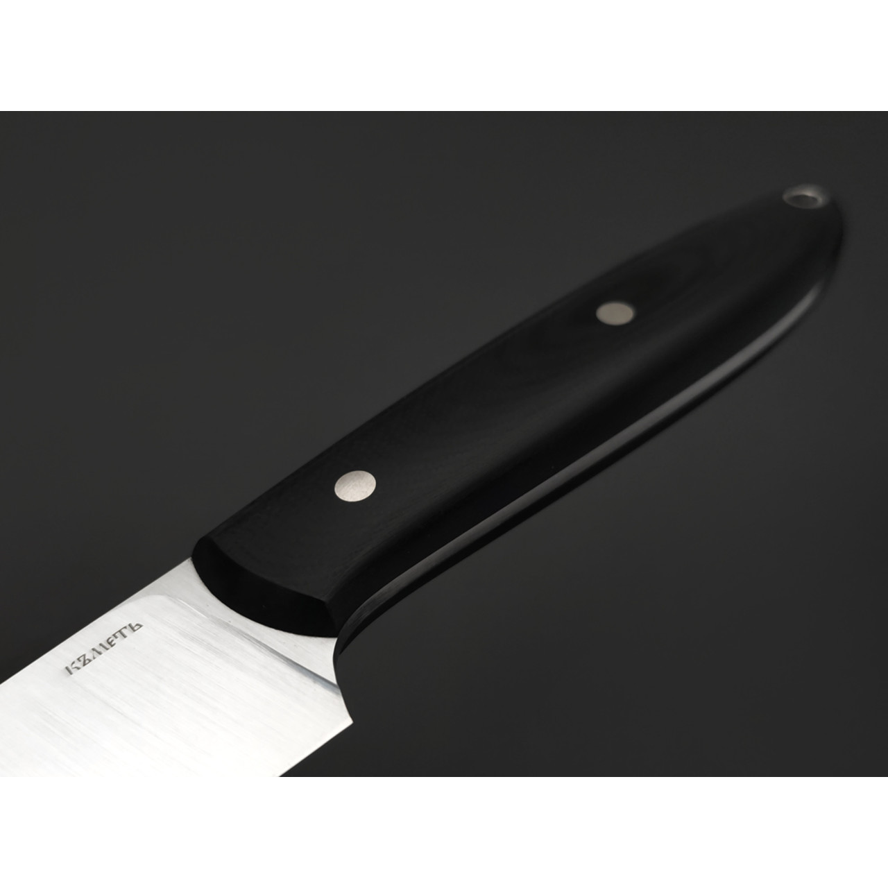 Кметь нож кухонный универсальный КМ-0111 сталь Elmax satin, рукоять G10 black