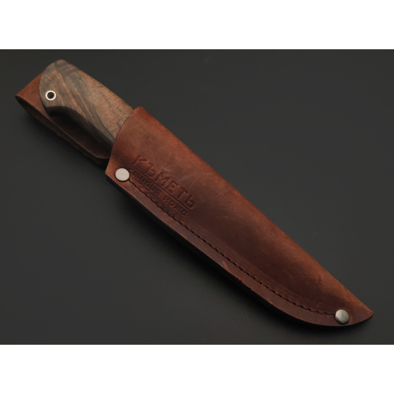 Кметь нож КМ-067 Кроха сталь S390 хром, рукоять Кап клёна, мельхиор