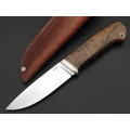 Кметь нож КМ-067 Кроха сталь S390 хром, рукоять Кап клёна, мельхиор