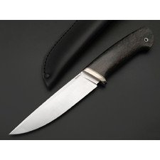 Кметь нож КМ-074 Барс сталь M390 satin, рукоять стаб. Карельская берёза, мельхиор