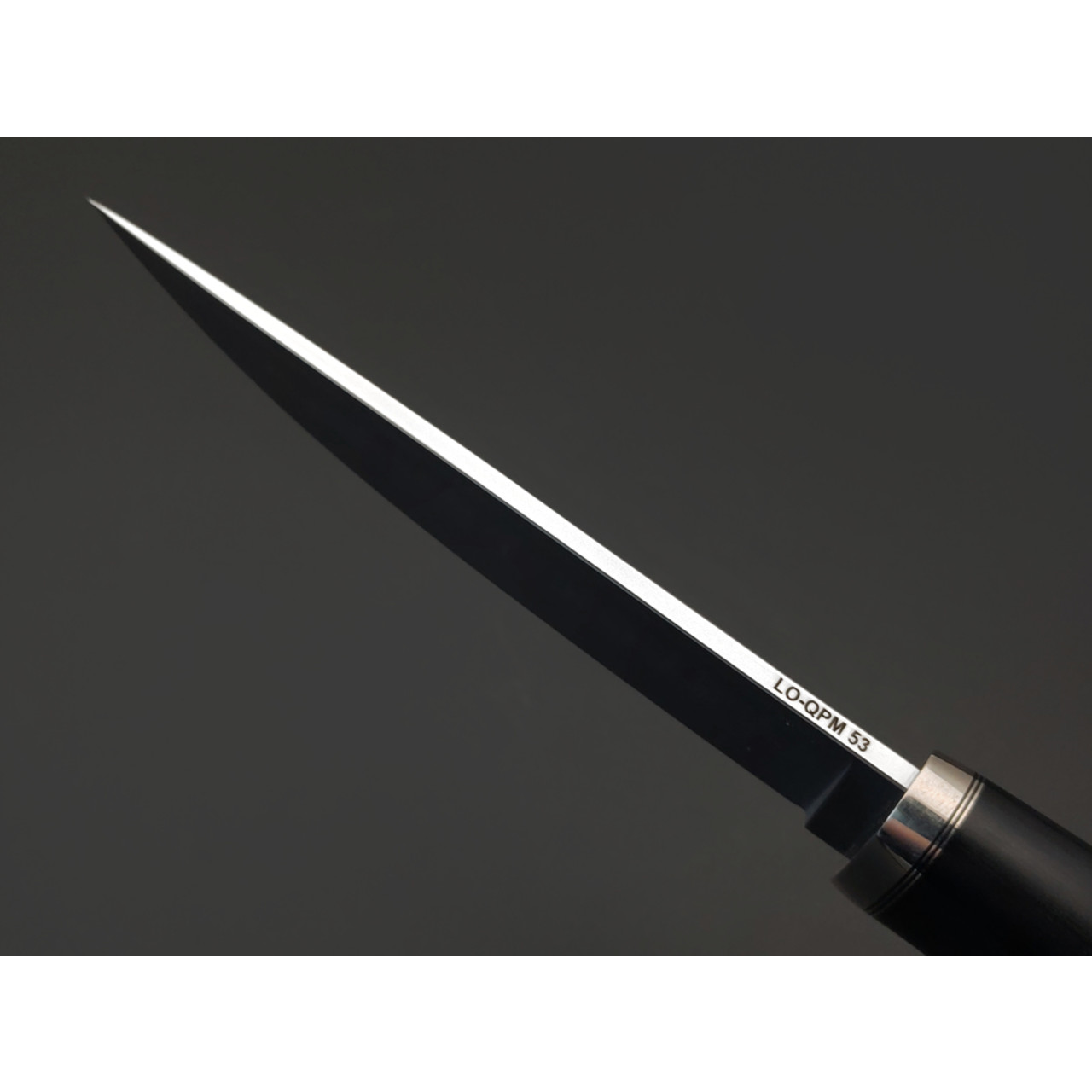 Кметь нож КМ-063 Клык сталь QPM 53 хром, рукоять G10 black, мельхиор