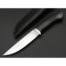 Кметь нож КМ-063 Клык сталь QPM 53 хром, рукоять G10 black, мельхиор