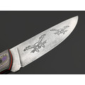 Волчий Век нож Mark-II Custom "Вас Заметили" сталь N690 WA худ. травление, рукоять Carbon fiber custom, G10 black & red.