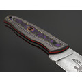Волчий Век нож Mark-II Custom "Вас Заметили" сталь N690 WA худ. травление, рукоять Carbon fiber custom, G10 black & red.