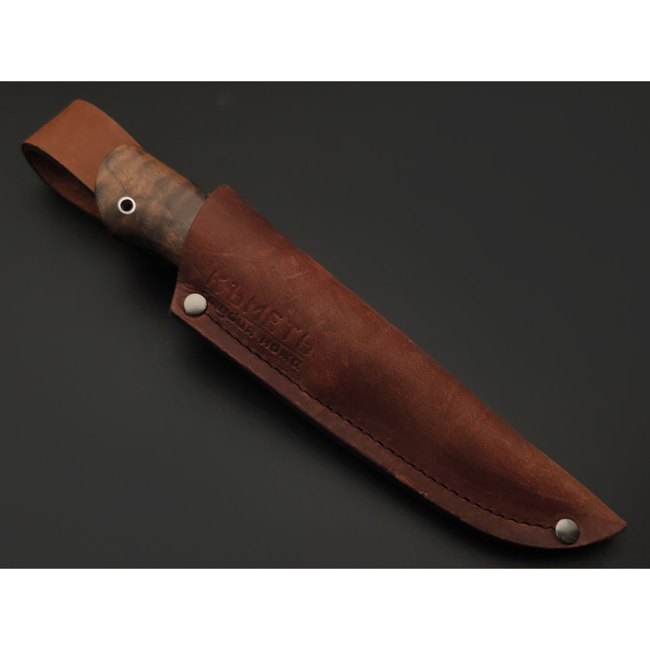Кметь нож КМ-068 Кроха сталь S390 хром, рукоять Кап клёна, мельхиор