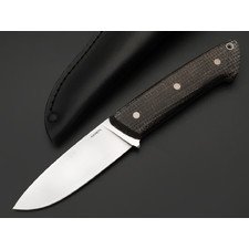 Кметь нож КМ-090 Кот сталь Lomax PM bead blast, рукоять Micarta jute brown