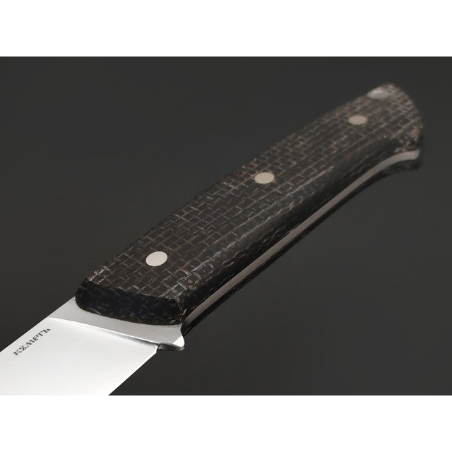 Кметь нож КМ-090 Кот сталь Lomax PM bead blast, рукоять Micarta jute brown