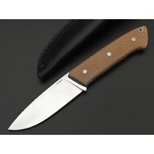 Кметь нож КМ-077 Кот сталь M390 bead blast, рукоять Micarta jute sand & blue