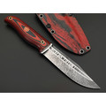Волчий Век нож Пацанская Финка Custom сталь 95Х18 WA худ. травление, рукоять G10 black & red, латунь