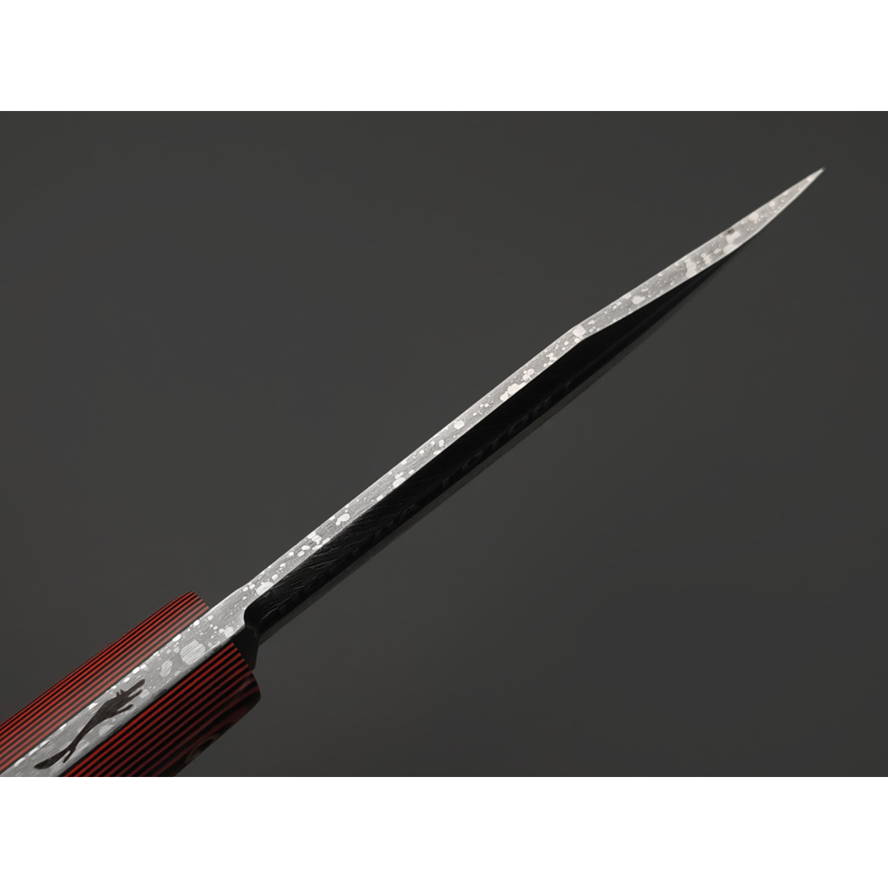 Волчий Век нож Пацанская Финка Custom сталь 95Х18 WA худ. травление, рукоять G10 black & red, латунь