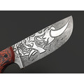 Волчий Век нож Шихан Custom "Oni" сталь 95Х18 WA худ. травление, рукоять G10 black & red, пины карбон Волчий Век нож Шихан Custom "Oni" сталь 95Х18 WA худ. травление, рукоять G10 black & red, пины карбон