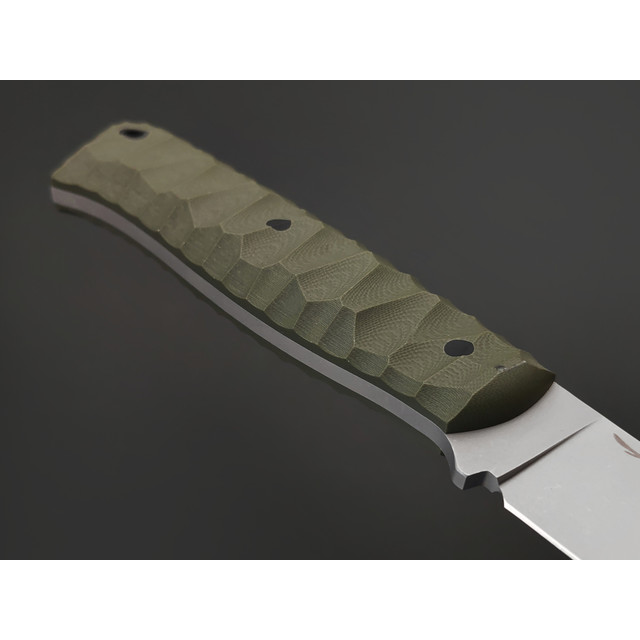 Волчий Век нож Рентген сталь N690 WA стоунвош, рукоять G10 olive, пины карбон