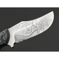 Волчий Век нож Бхадж Малый EDC Custom "Wolf" сталь 95Х18 WA худ. травление, рукоять G10 grey & black, пины карбон Волчий Век нож Бхадж Малый EDC Custom "Wolf" сталь 95Х18 WA худ. травление, рукоять G10 grey & black, пины карбон