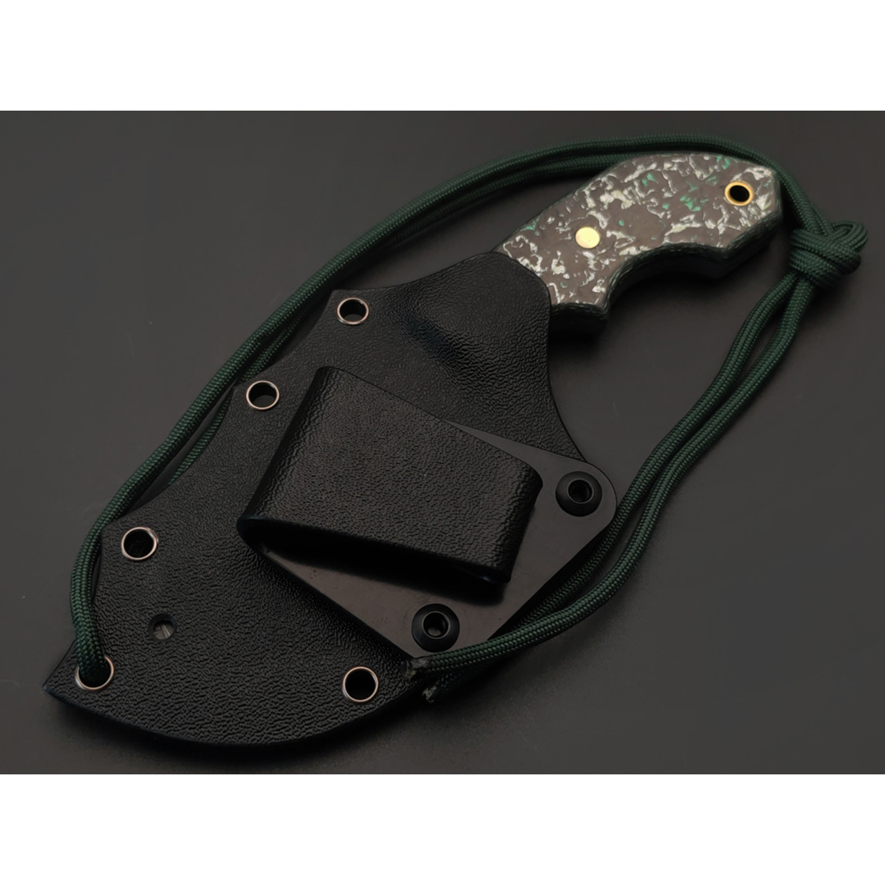 Волчий Век нож Сектор Mod. Custom Dragon сталь 95Х18 WA худ. травление, рукоять Carbon fiber custom, латунь