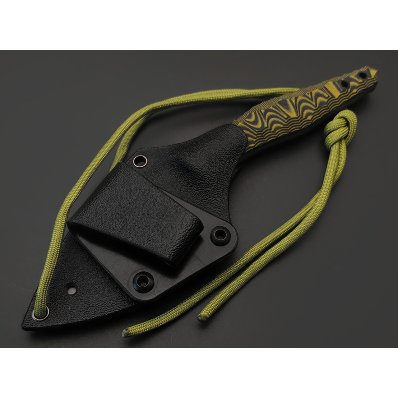 Волчий Век нож Wharn Mod. сталь N690 WA стоунвош, рукоять G10 yellow & black, пины карбон