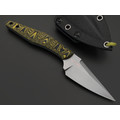Волчий Век нож Wharn Mod. сталь N690 WA стоунвош, рукоять G10 yellow & black, пины карбон Волчий Век нож Wharn Mod. сталь N690 WA стоунвош, рукоять G10 yellow & black, пины карбон