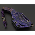 Волчий Век нож Микро Бхадж Mod. Custom сталь N690 WA травление хаотик, рукоять G10 purple, айронвуд, латунь