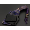 Волчий Век нож Микро Бхадж Mod. Custom сталь N690 WA травление хаотик, рукоять G10 purple, айронвуд, латунь