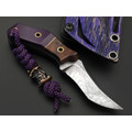 Волчий Век нож Микро Бхадж Mod. Custom сталь N690 WA травление хаотик, рукоять G10 purple, айронвуд, латунь