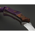 Волчий Век нож Микро Бхадж Mod. Custom сталь N690 WA травление хаотик, рукоять G10 purple, айронвуд, латунь